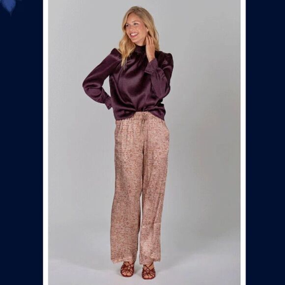 Tucker Camilla Pant Champagne Sequins in Silk Stretch Charmeuse - Picture 1 of 2